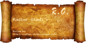 Radler Otmár névjegykártya